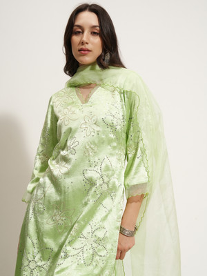 Vishudh Women Kurta Pant Attached Dupatta Set