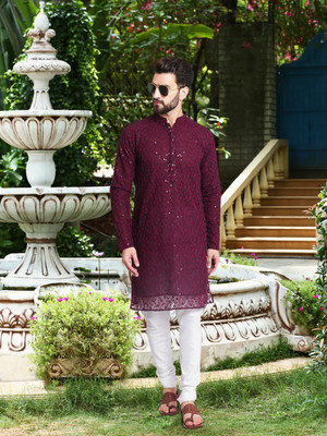 Rati International Men Kurta Churidar Set