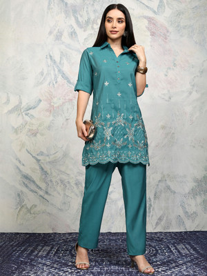 Vishudh Women Ethnic Top Pant Set