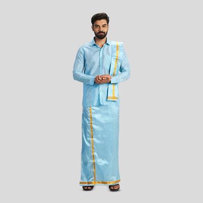Uathayam Men Shirt Dhoti Dupatta Set