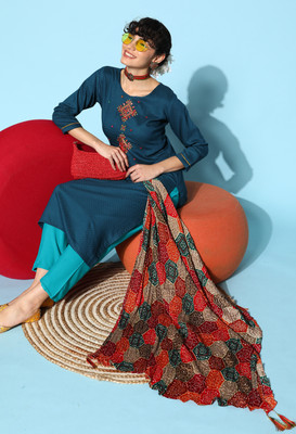 Sangria Women Kurta Pant Dupatta Set