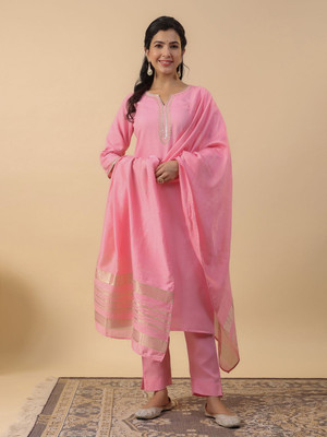 Janasya Women Kurta Pant Dupatta Set