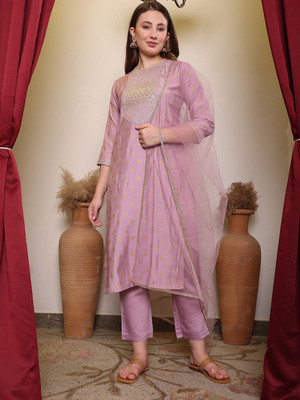 House of Pataudi Women Kurta Pant Dupatta Set