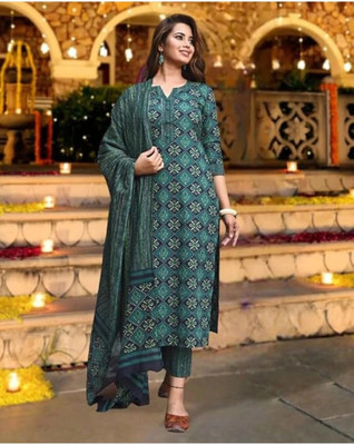 Janardan Women Kurti Pant Dupatta Set