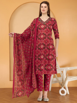 Dhan G Women Kurti Pant Dupatta Set