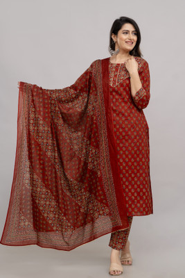 FrionKandy Women Kurta Pant Attached Dupatta Set