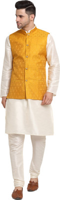 kraft india Men Kurta Churidar Ethnic Jacket Set
