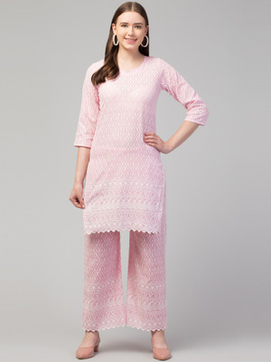 camellias Women Kurta Palazzo Set