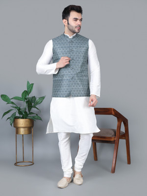 MAG Men Kurta Pyjama Ethnic Jacket Set