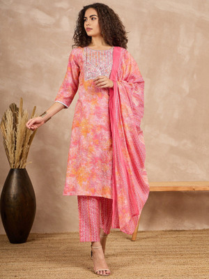 vestito Women Kurti Palazzo Dupatta Set