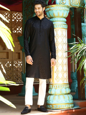 DEYANN Men Kurta Churidar Set
