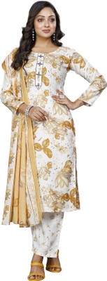 LUCK FASHOIN Women Kurti Pant Dupatta Set