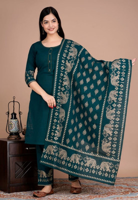 BLEVY Women Kurta Pant Dupatta Set