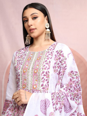 Vishudh Women Kurta Pant Attached Dupatta Set