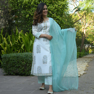Moda Rapido Women Ethnic Top Pyjama Dupatta Set