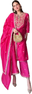 NIDHI'S FASHION Women Ethnic Top Palazzo Dupatta Set