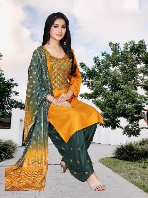 Balaji fab Embroidered Kurta, Salwar & Dupatta Set