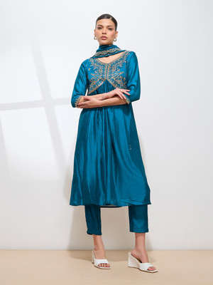Fourleaf Women Kurta Pant Attached Dupatta Set