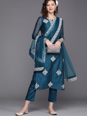 PILUDI Women Kurta Pant Dupatta Set