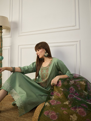 VredeVogel Embroidered Kurta, Trouser/Pant & Dupatta Set