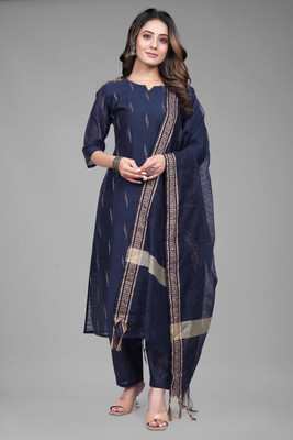 TextileCloth Self Design Kurta, Trouser/Pant & Dupatta Set