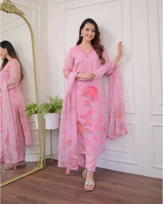 RN Fashion Embroidered Kurta, Trouser/Pant & Dupatta Set