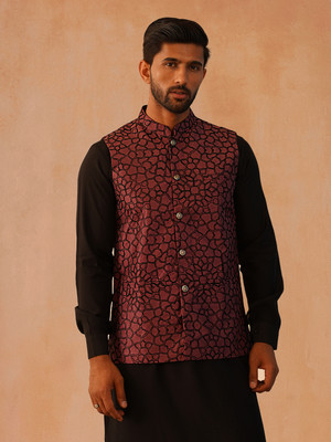 Jompers Men Kurta Pyjama Ethnic Jacket Set