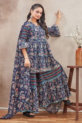 FADIFY FASHION Women Kurta Sharara Dupatta Set