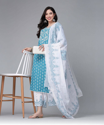 HouseOfCommon Women Kurta Palazzo Dupatta Set