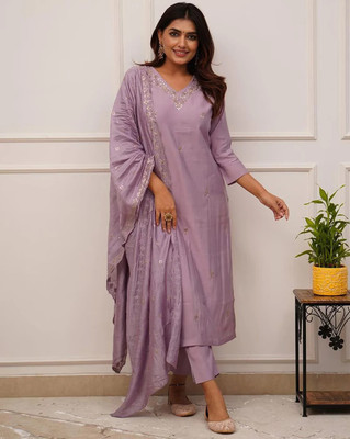 FOXDX Women Kurti Pant Dupatta Set