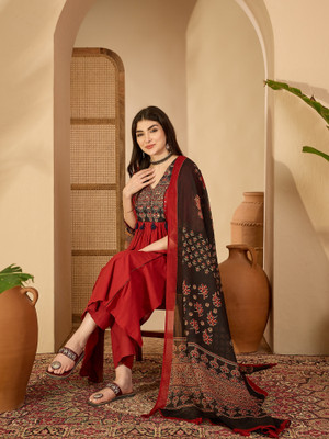 KIMAYRA Women Kurta Palazzo Dupatta Set