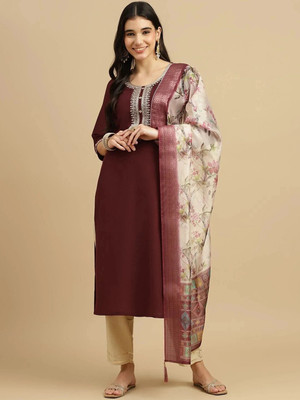 Blue Zircon Women Kurta Pant Dupatta Set