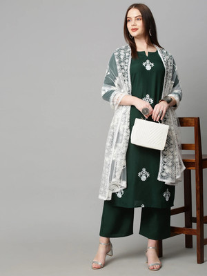 Tasrika Embroidered Kurta, Trouser/Pant & Dupatta Set