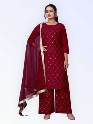 HOC's Women Kurta Palazzo Dupatta Set