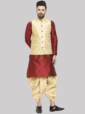 Royal Kurta Men Kurta Dhoti Ethnic Jacket Set