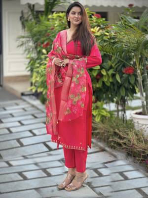 VredeVogel Embroidered Kurta, Trouser/Pant & Dupatta Set