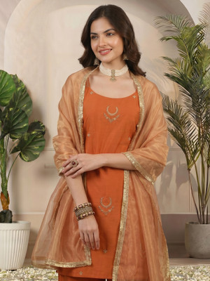 AVANSHEE Women Kurta Palazzo Dupatta Set