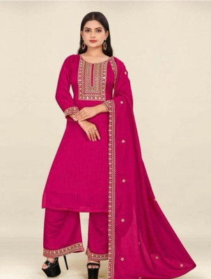 AMALAK Women Kurta Palazzo Dupatta Set