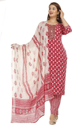 JC4U Printed, Embellished Kurta, Trouser/Pant & Dupatta Set