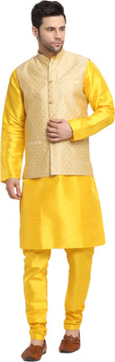 kraft india Men Kurta Churidar Ethnic Jacket Set