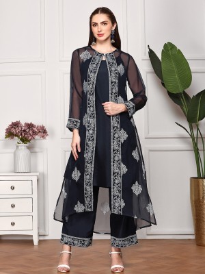 Ishin Women Kurti Palazzo Dupatta Set