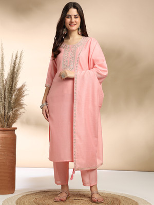 MOKOSH Embroidered Kurta, Trouser/Pant & Dupatta Set