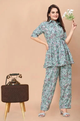 Mirosellycreation Women Ethnic Top Pant Set