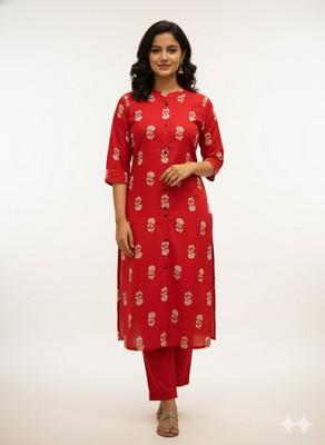 K CREATION Women Kurta Palazzo Dupatta Set