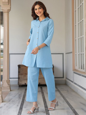 Janasya Women Ethnic Top Pant Set