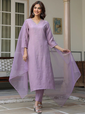 Janasya Women Kurta Pant Dupatta Set