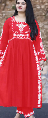 Bharat Origin Embroidered Kurta, Trouser/Pant & Dupatta Set