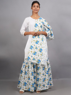 trendzmy Women Kurta Sharara Dupatta Set