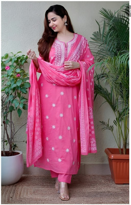 Pink World Women Kurti Pant Dupatta Set