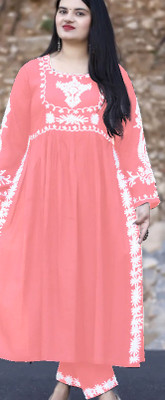 Bharat Origin Embroidered Kurta, Trouser/Pant & Dupatta Set